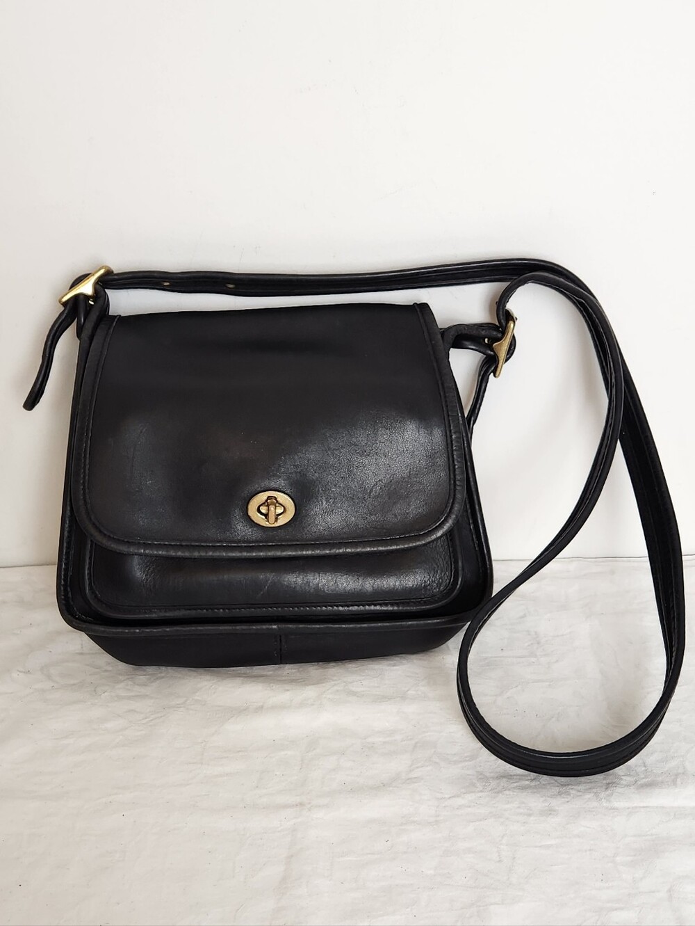 Vintage Black Leather Coach Purse